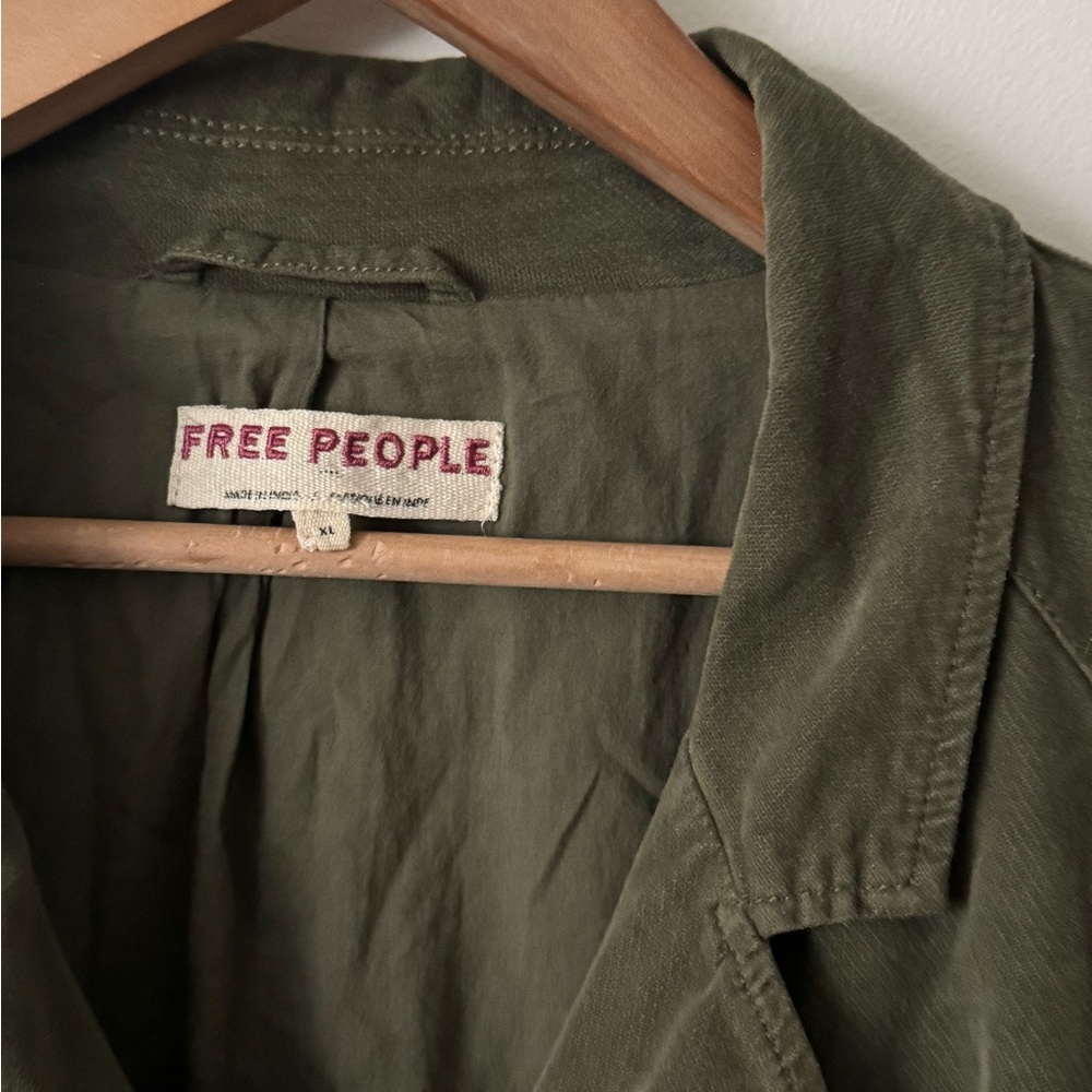 Free People XL Orly Cord Heritage Utility Jacket in Olive Green - Picture 3 of 8